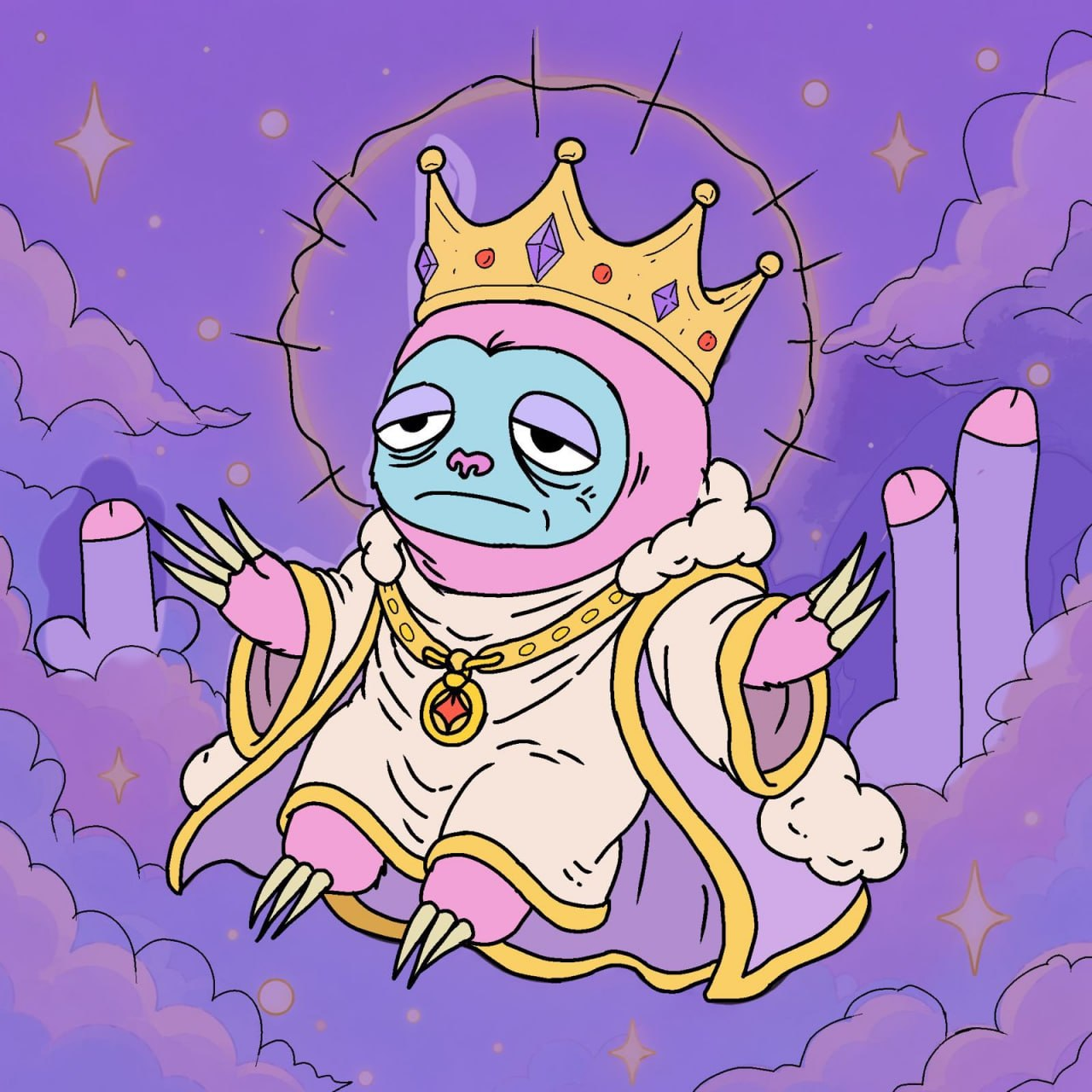 SL0TH69 sloth wearing a crown